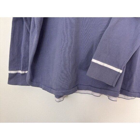 Tommy Hilfiger Womens Lightweight Pullover Sweater Medium Blue Round Hem - Picture 5 of 9